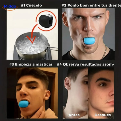 Entrenador de mandíbula KaakMaster™ Pro: la mejor opción para una mandíbula firme y masculina-PAQUETE X 4 - Variación  DE kg