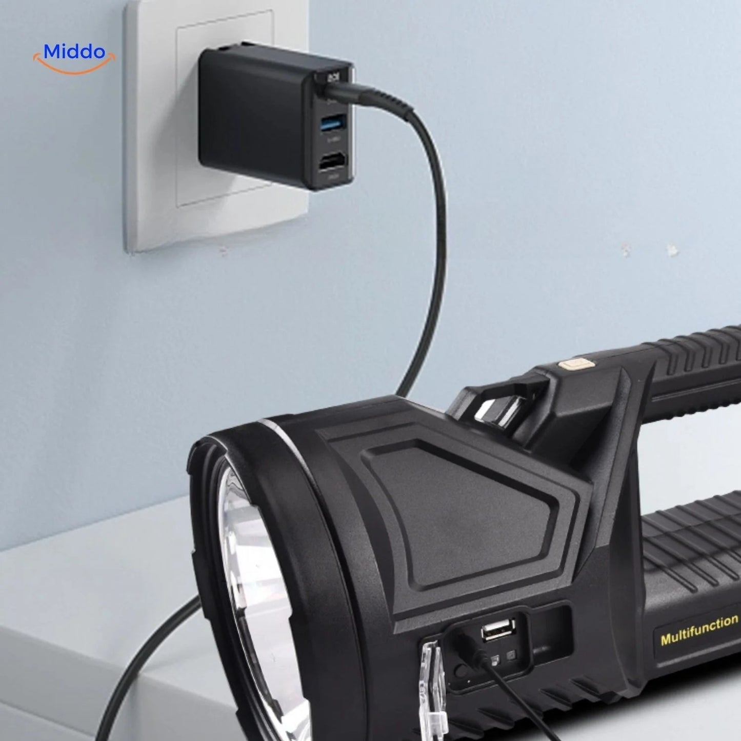 Super linterna PowerBeam™ | Ultraclara • 6000 mAh • Alcance de 500 m