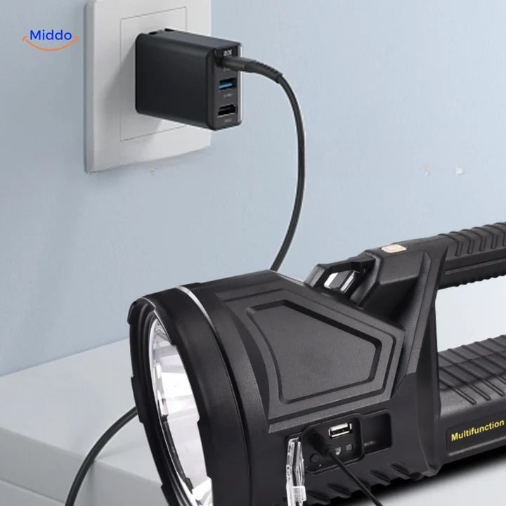 Super linterna PowerBeam™ | Ultraclara • 6000 mAh • Alcance de 500 m