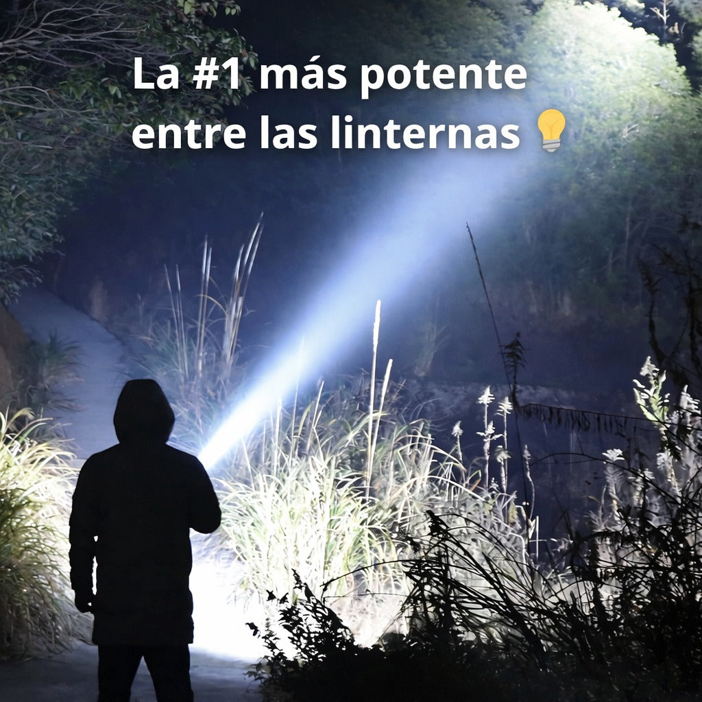 Super linterna PowerBeam™ | Ultraclara • 6000 mAh • Alcance de 500 m